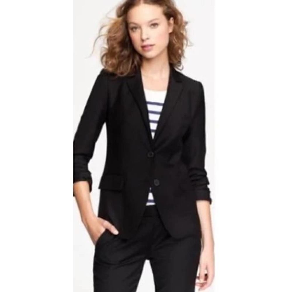 NWT J. Crew Two-Button Black Blazer Women's Sz. 0